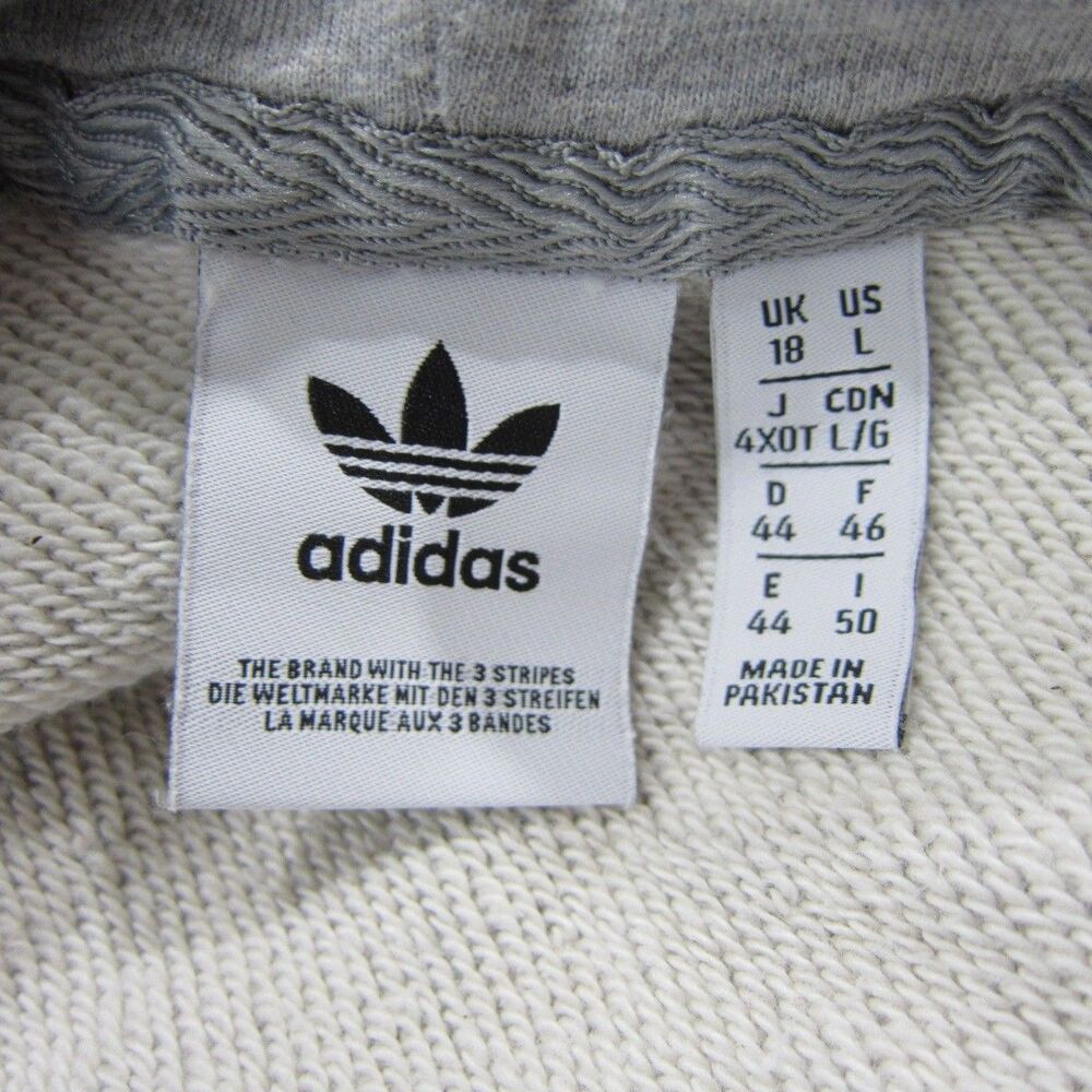 Adidas Originals Trefoil Heather Grey Hoodie FM3304 Women's Size L - Picture 6 of 9